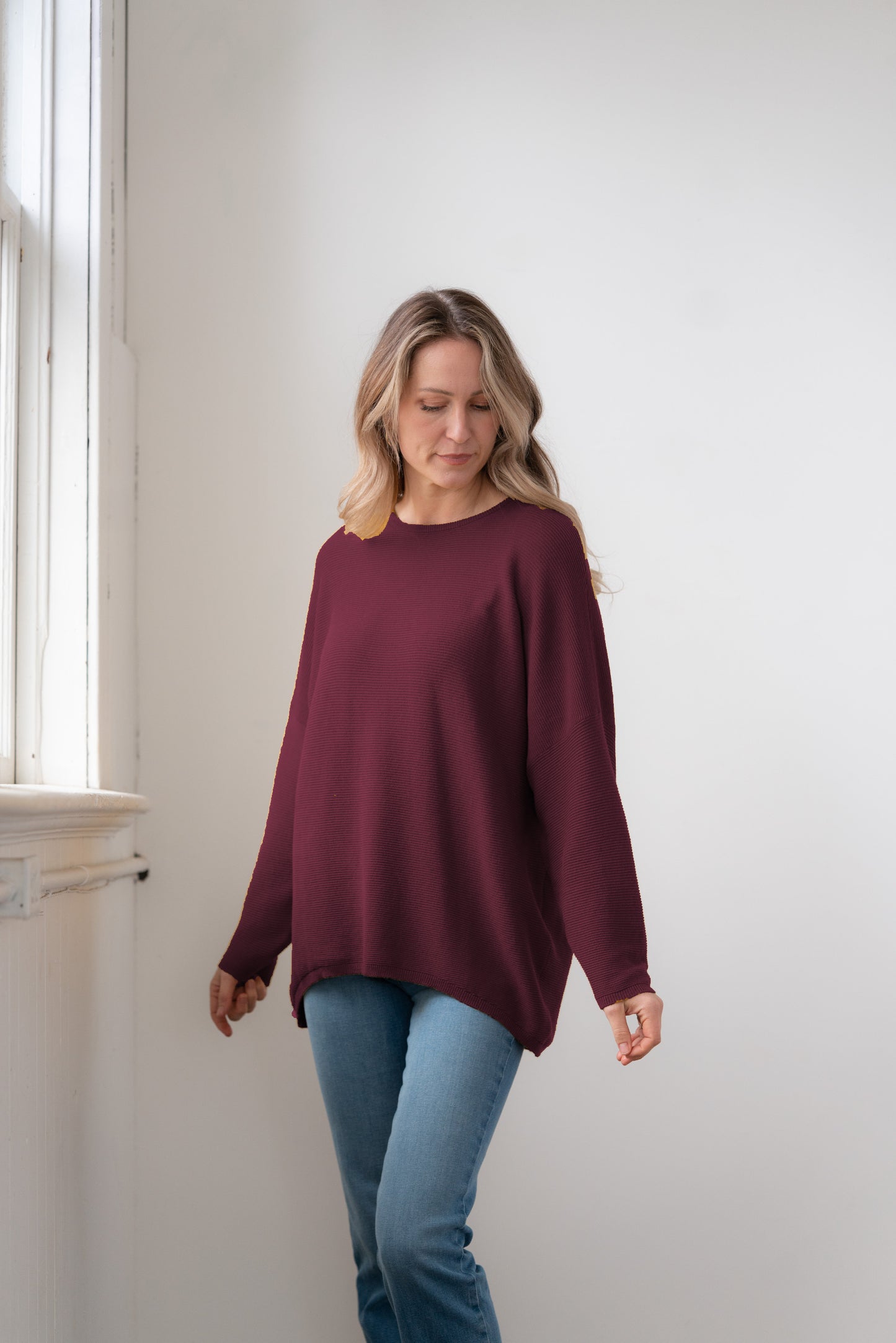 Sara Easy Rib Crew Sweater