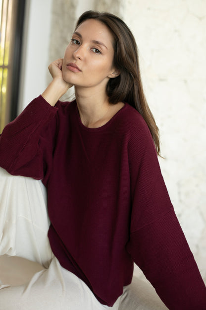 Sara Easy Rib Crew Sweater