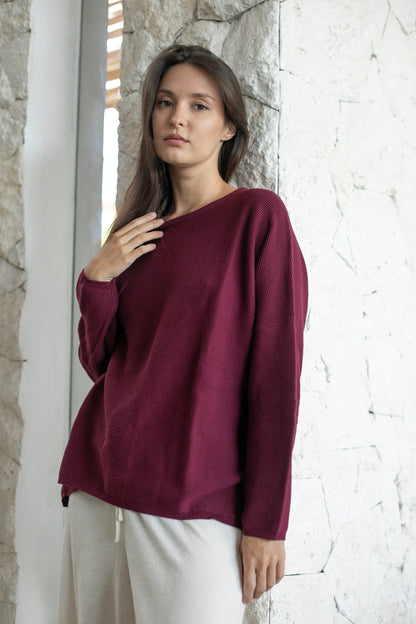 Sara Easy Rib Crew Sweater
