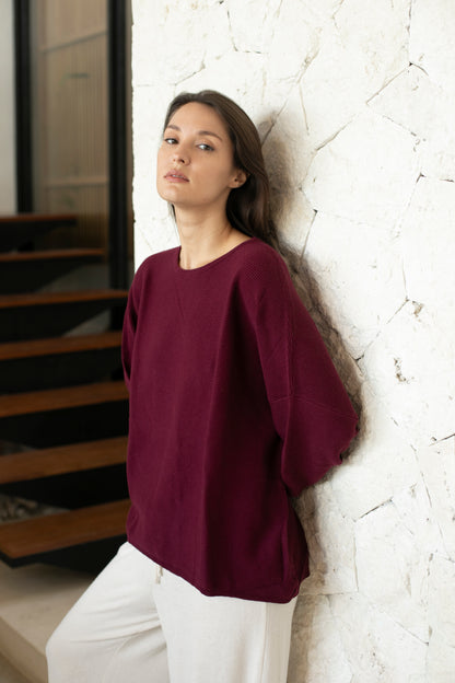 Sara Easy Rib Crew Sweater