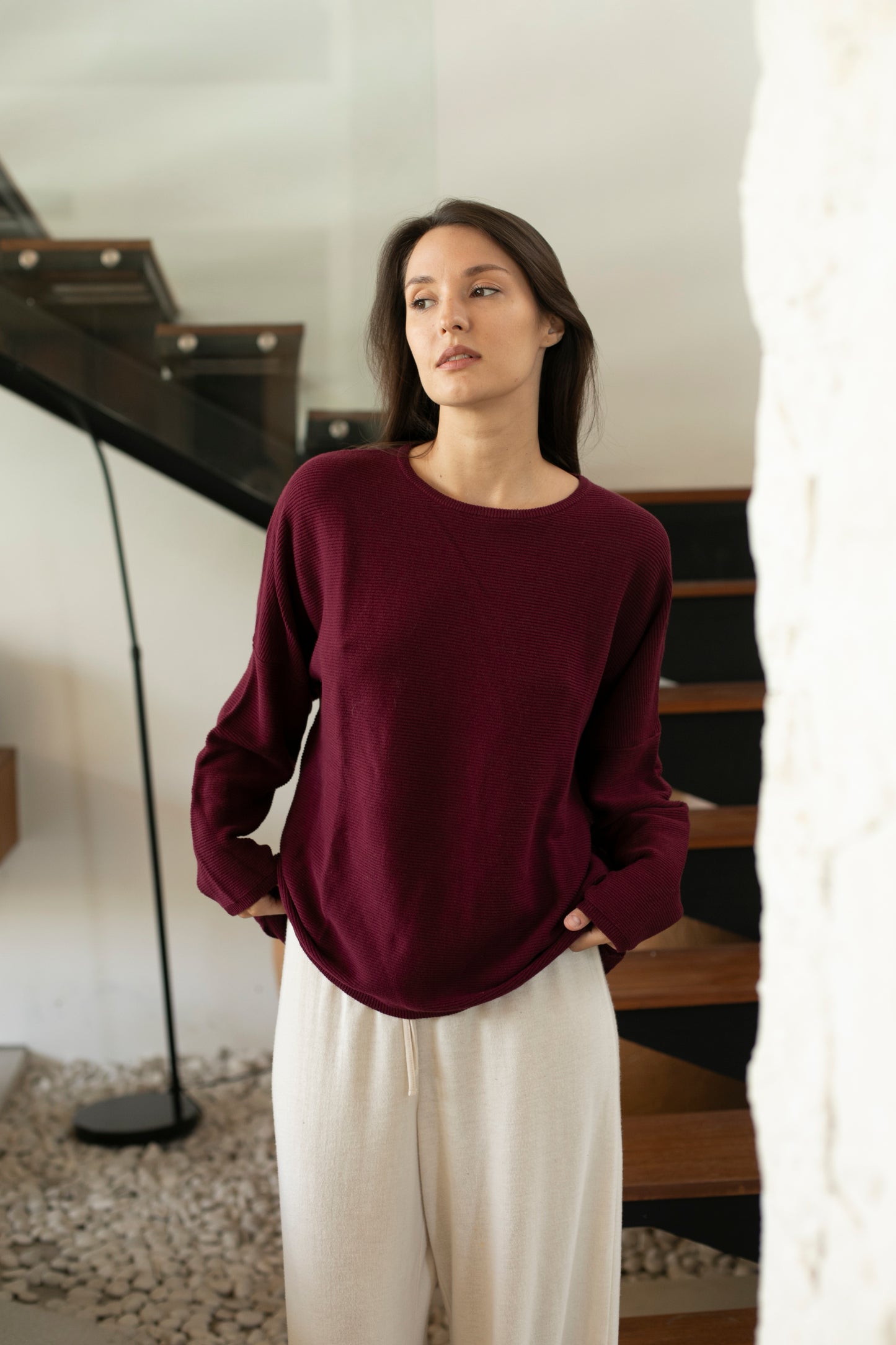Sara Easy Rib Crew Sweater