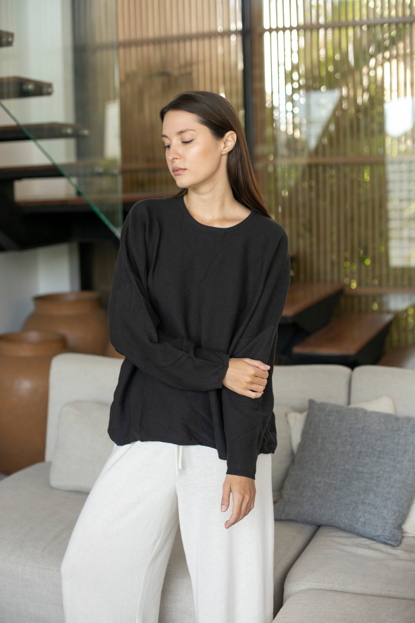 Sara Easy Rib Crew Sweater
