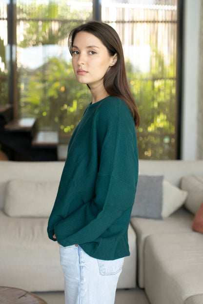 Sara Easy Rib Crew Sweater