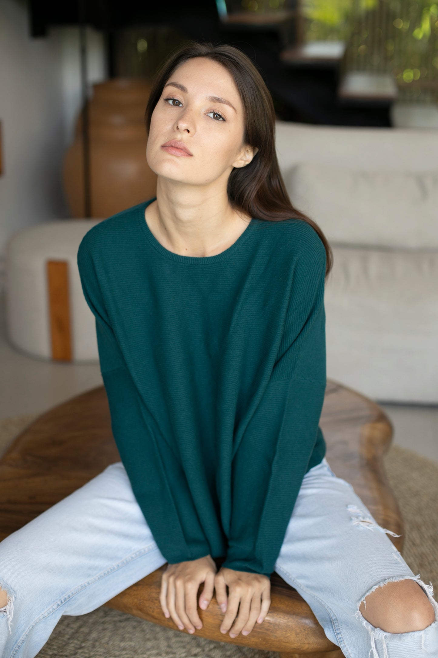 Sara Easy Rib Crew Sweater