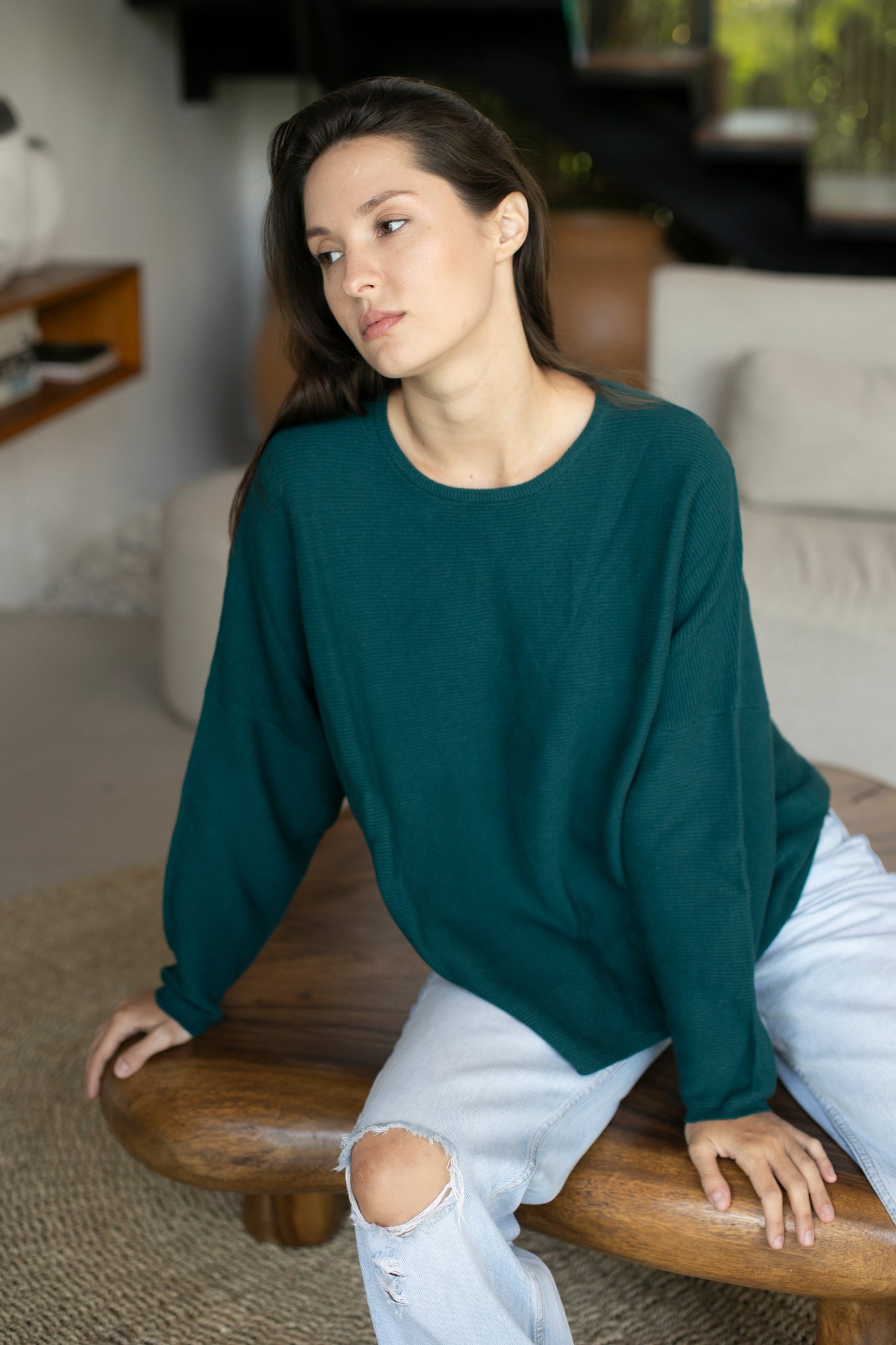 Sara Easy Rib Crew Sweater