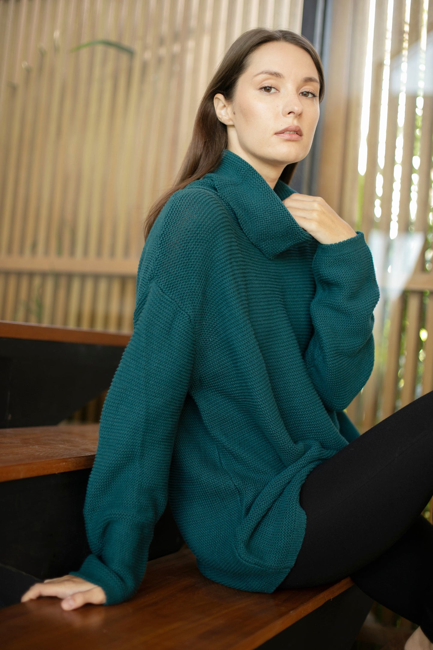 Eco Dog Walker Sweater pacific teal - detail
