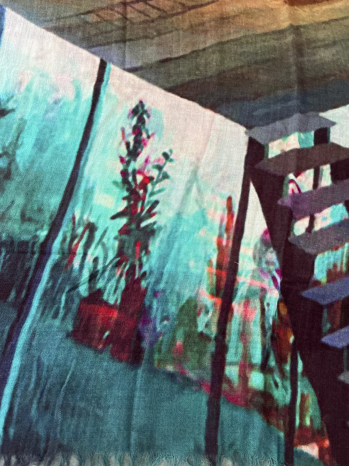 An abstract  art print  scarf 