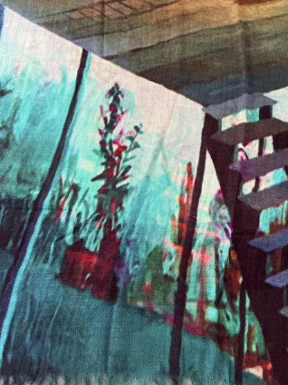 An abstract  art print  scarf 