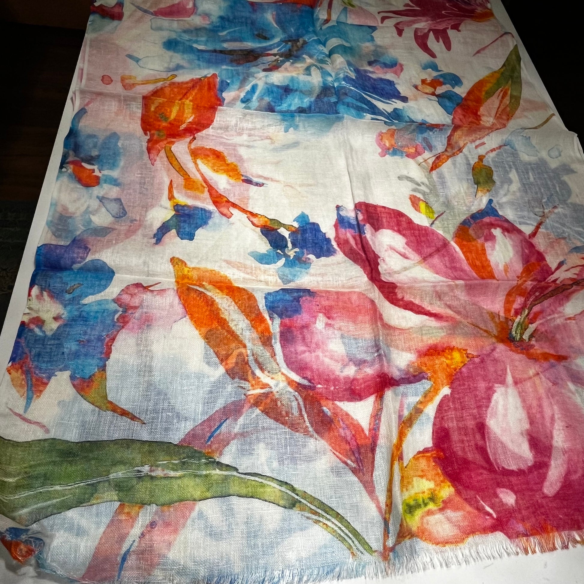 100% Linen  Print Scarf - Suttles & Seawinds