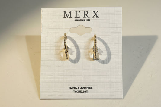 Perla collection Earrings with crystal encrusted hoop