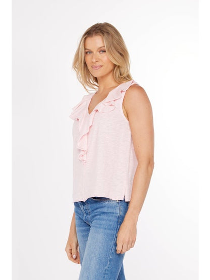 Flounce Neckline Sleeveless Tee - Suttles & Seawinds