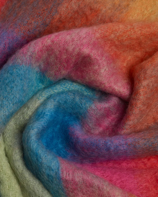FOXFORD - COLOUR BLOCK MOHAIR THROW
