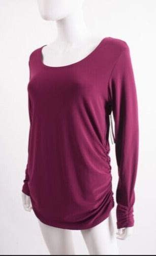 SYMPLI - GLANCE LONG SLEEVE RUCHED TOP