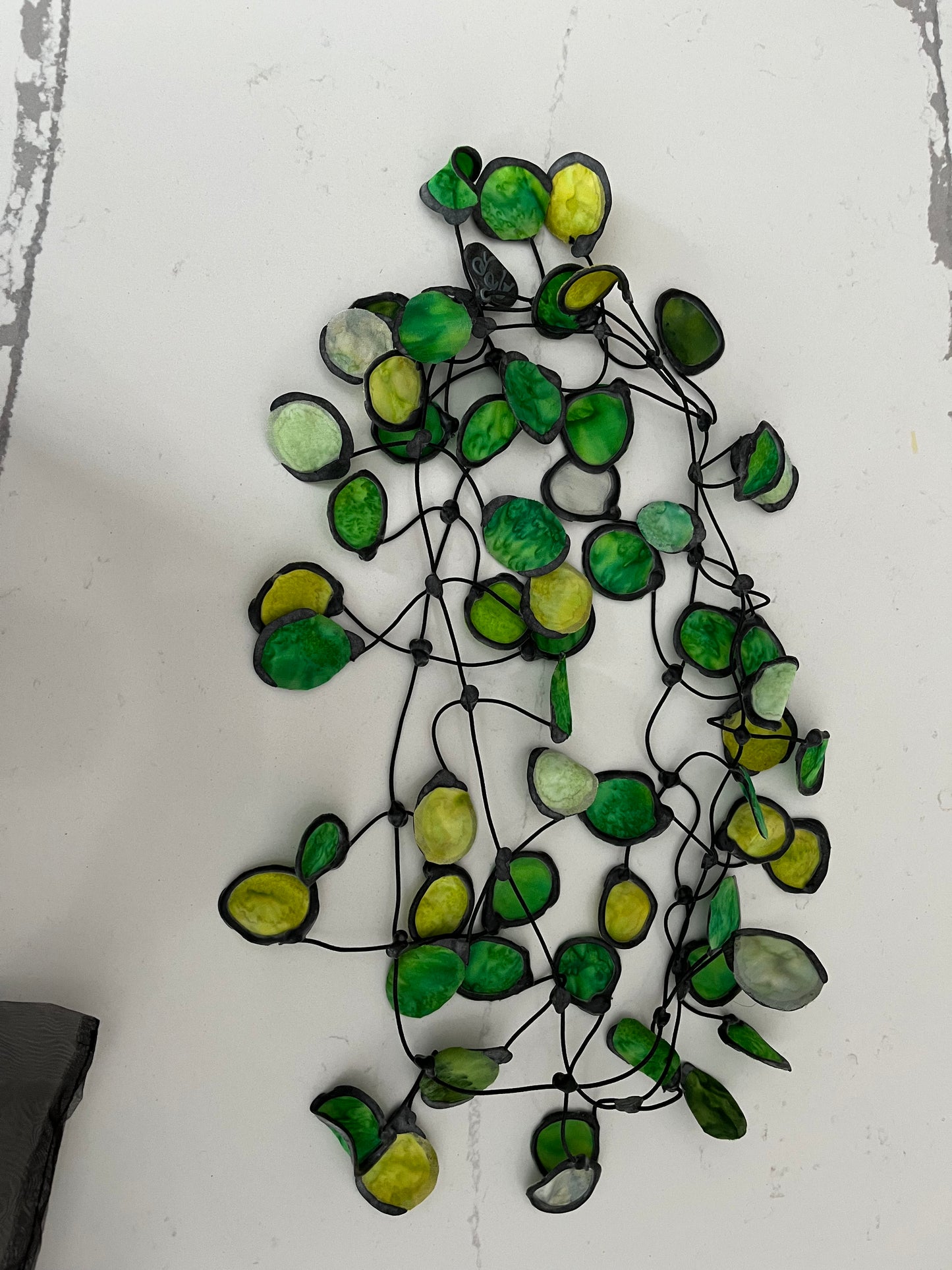 ANNEMIEKE BROENINK -BATIK FABRIC & RUBBER NECKLACE