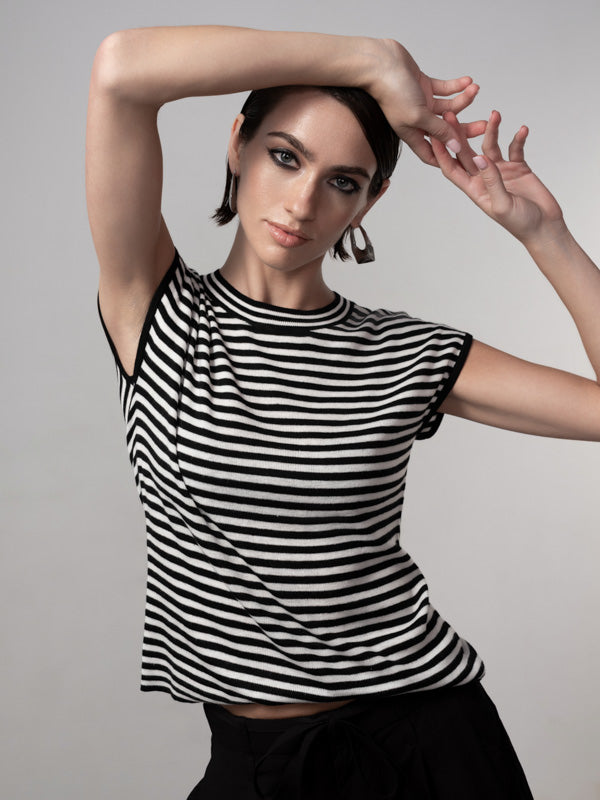 STRIPE KNIT TEE