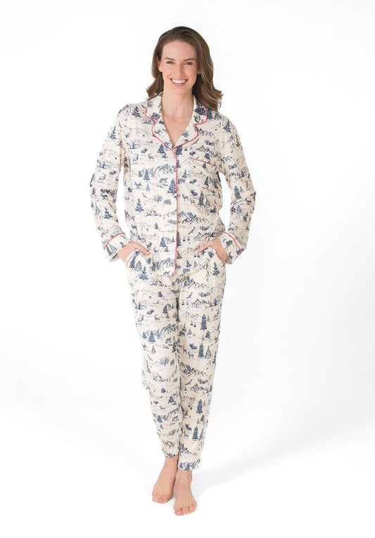 LATTE LOVE - NOTCH COLLAR PAJAMA SET
