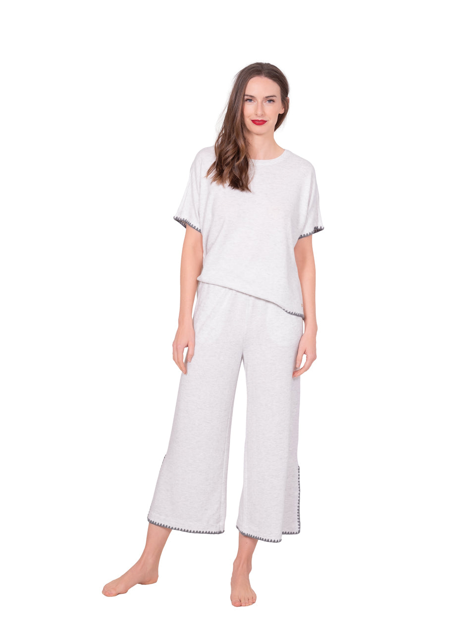LATTE LOVE - BLANKET STITCH WIDE LEG PANT