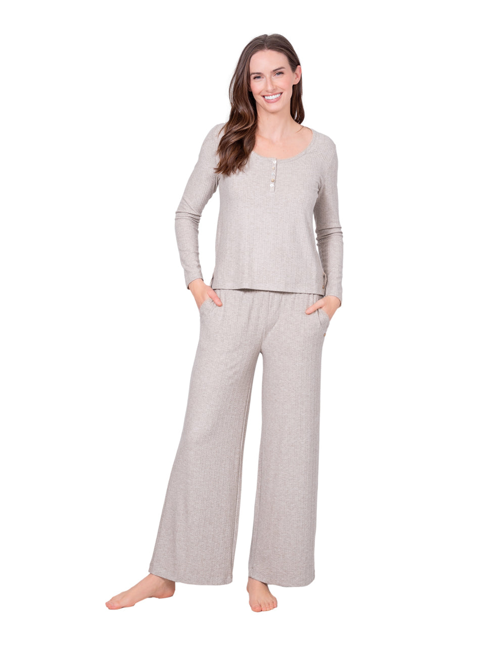 LATTE LOVE - POINTELLE TOP & PANT SET