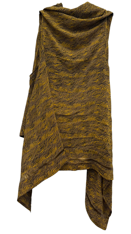 Black waves silk versatile vest