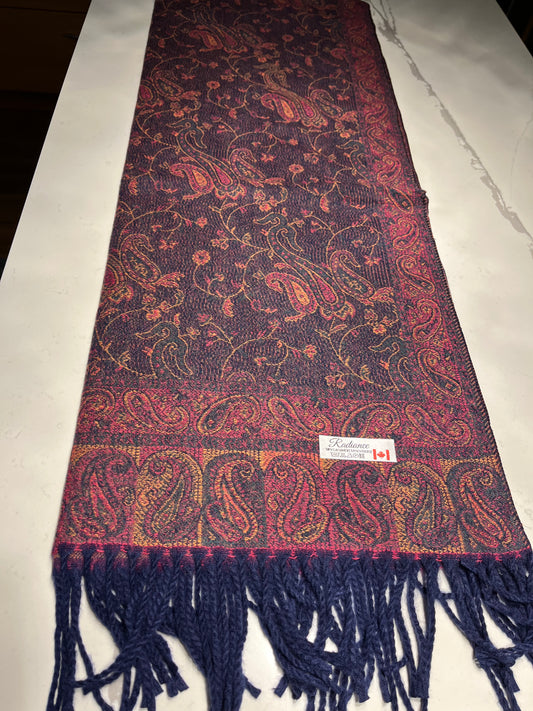 RADIANCE - CASHMERE & VISCOSE PAISLEY SCARVES
