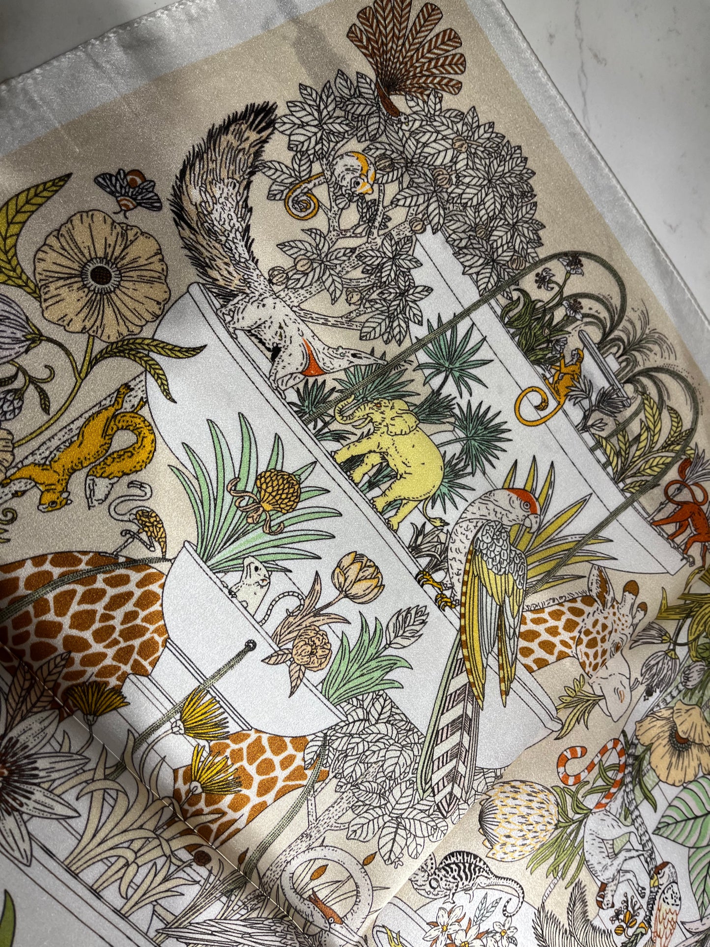 WHIMSY ANIMAL PRINT SILK SCARF -690117541