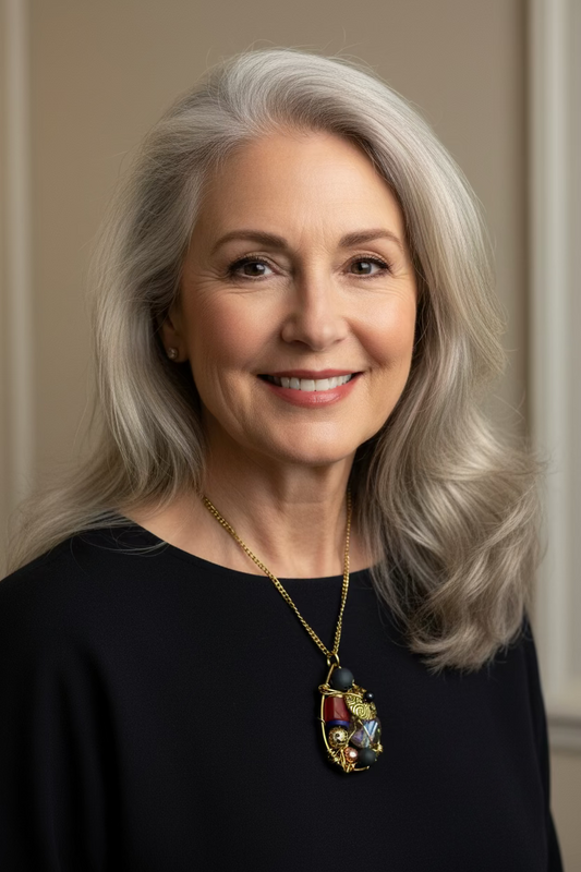 Decorative brooch on a book with visible text and illustration