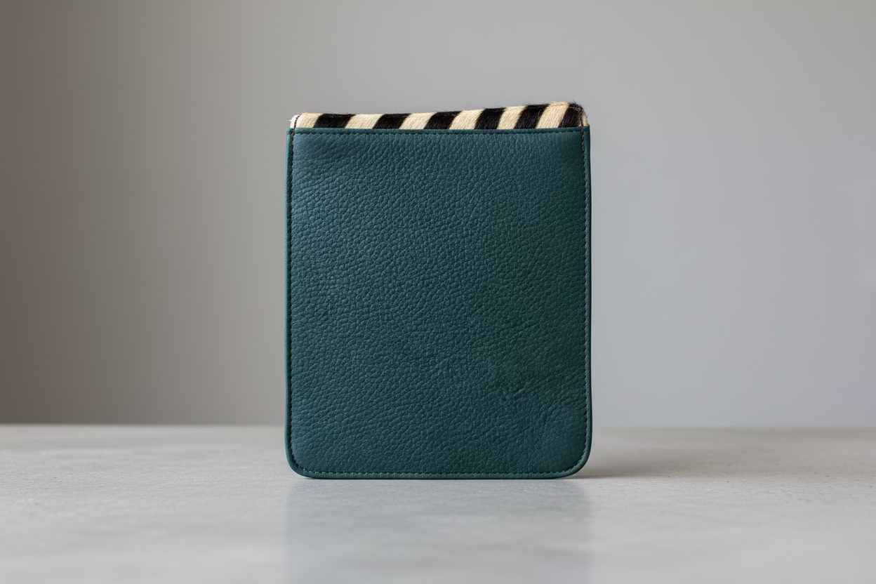 dark grey leather purse bag  reverse side