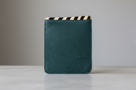 dark grey leather purse bag  reverse side