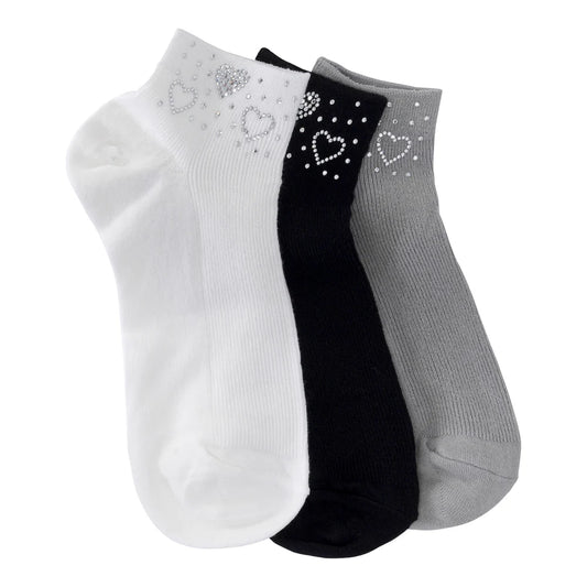 LIM LIM -SHORT HEART PEARL EMBELLISHED SOCKS