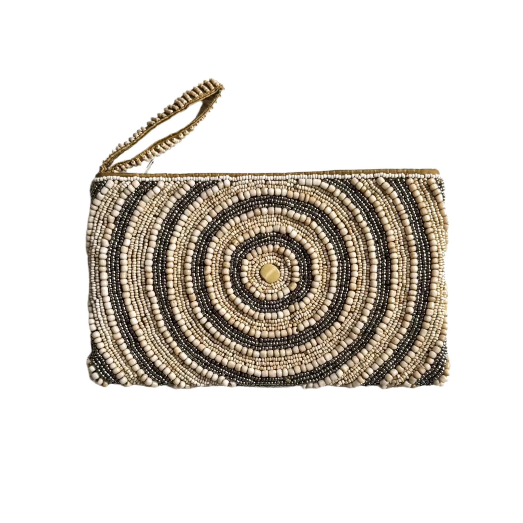 SUZIE BLUE -HAND BEADED CLUTCH PURSE