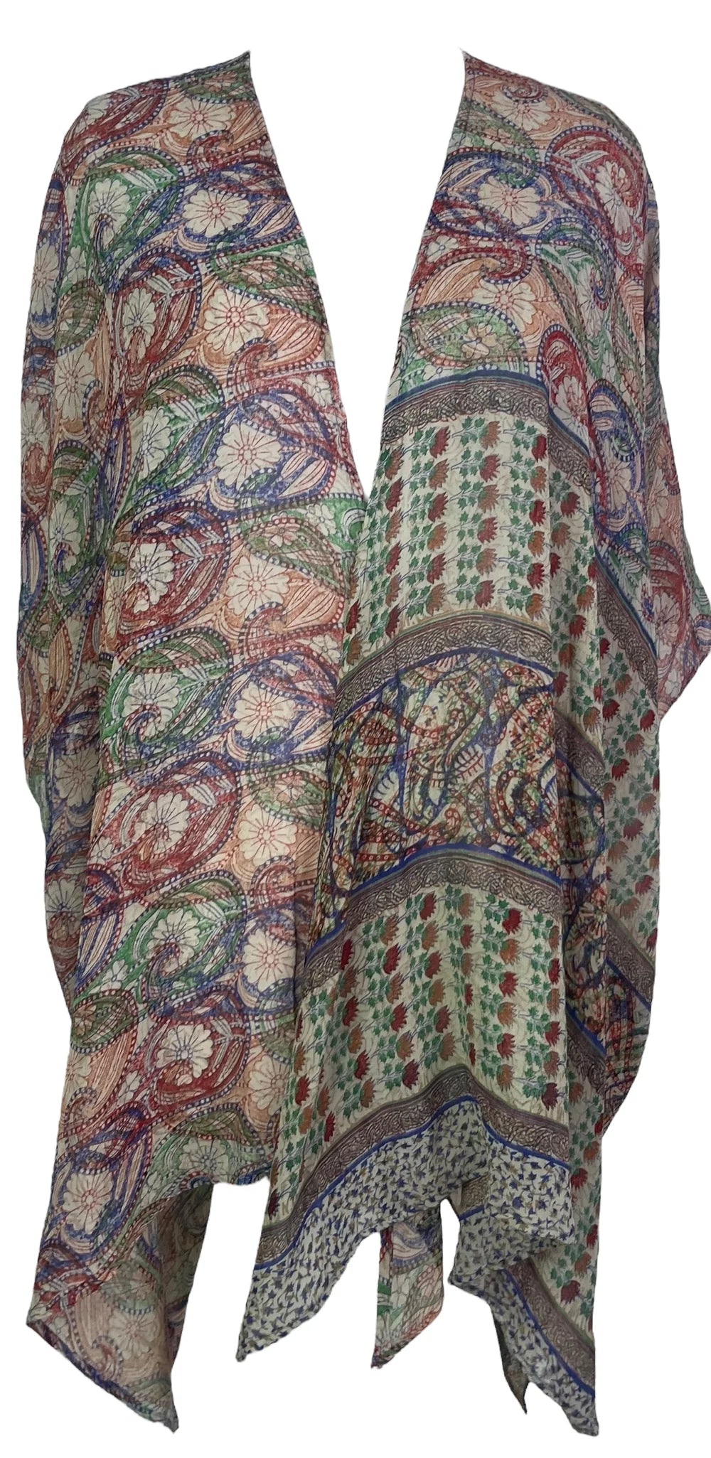 Spiral Graph Flower Silk Cardigan