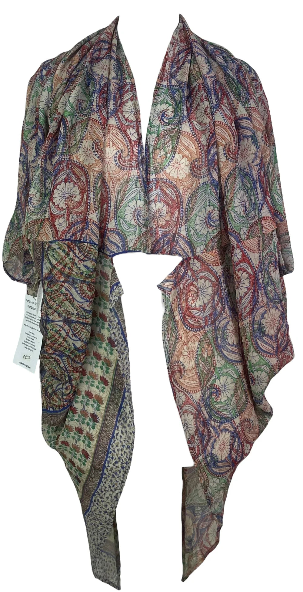 Spiral Graph Flower Silk Cardigan