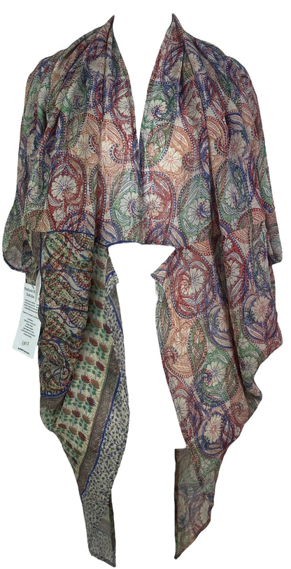 Spiral Graph Flower Silk Cardigan