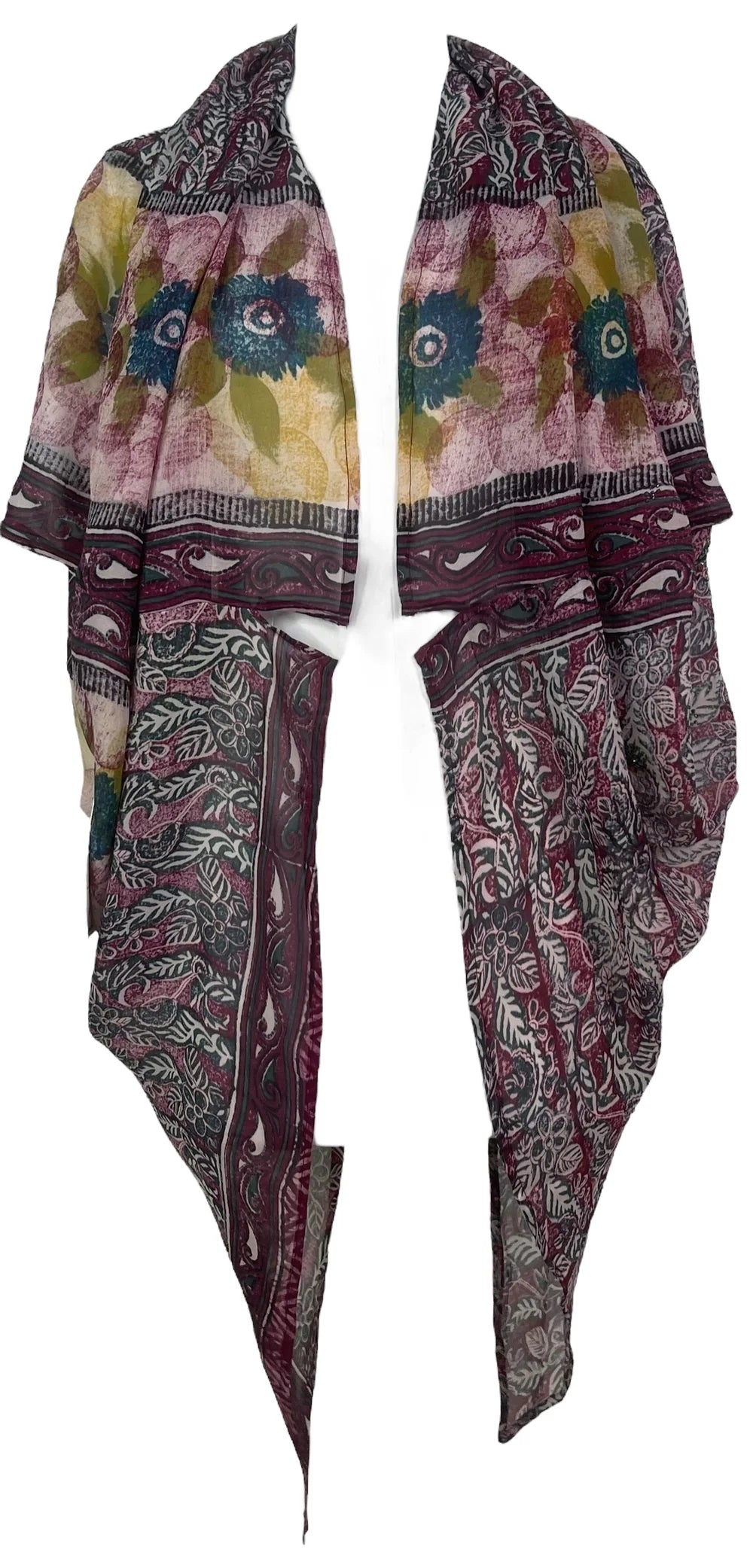 Florals and Paisleys Silk Cardigan
