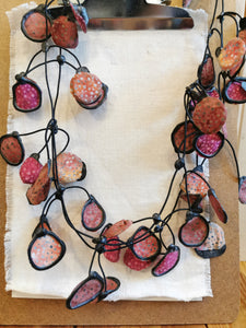 ANNEMIEKE BROENINK -BATIK FABRIC & RUBBER NECKLACE