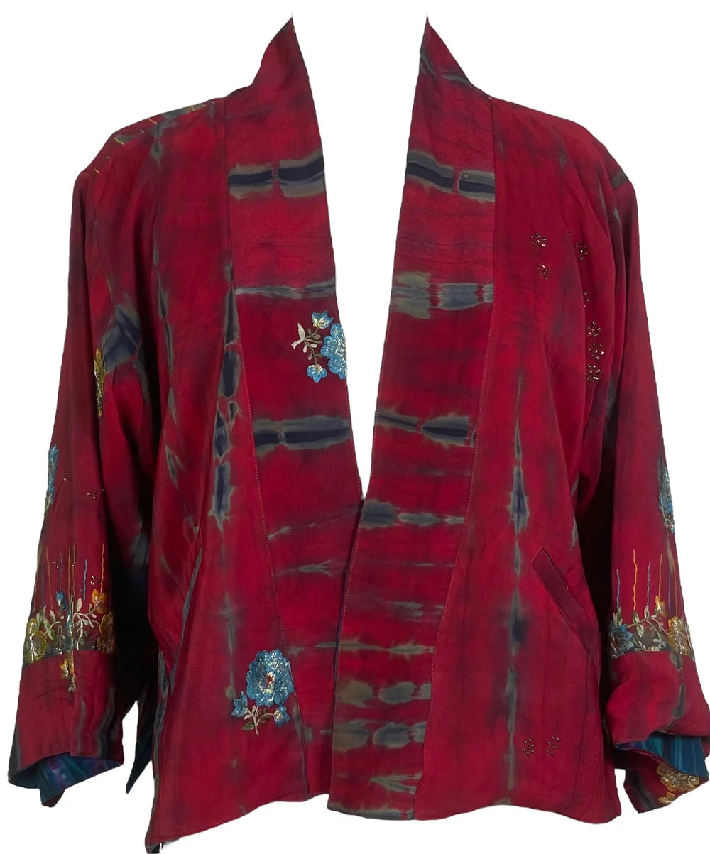 Purple/red Reversible silk Jiva jacket