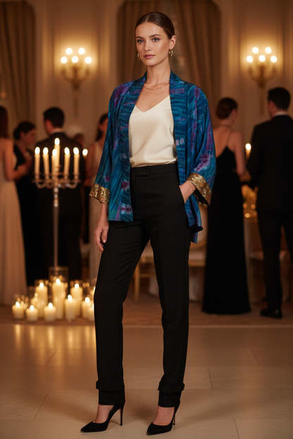 Purple/red Reversible silk Jiva jacket