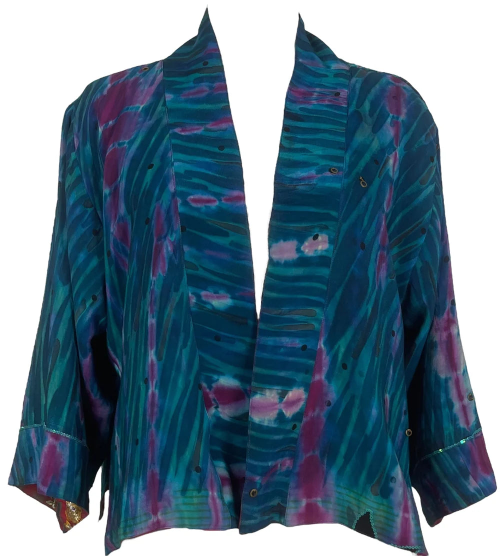 Purple/red Reversible silk Jiva jacket