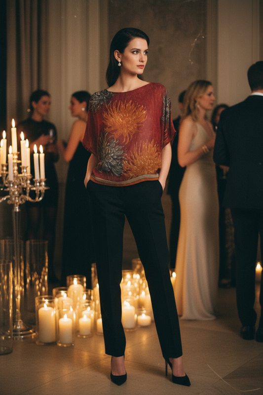 Blossom Pure Silk Boxy Top