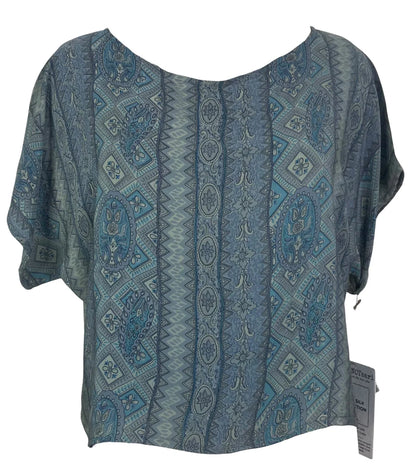 Paisley in stripes silk boxy top