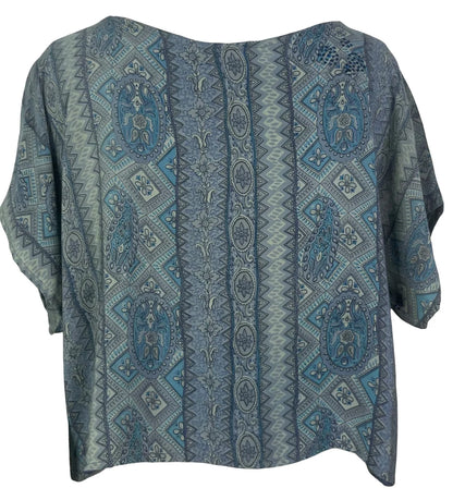Paisley in stripes silk boxy top