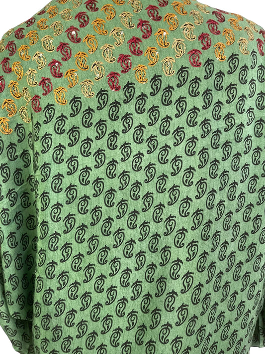 Embroidered Petal Pure Silk Bolero