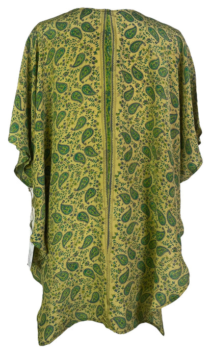 Green Ivy Pure Silk Waterfall Top