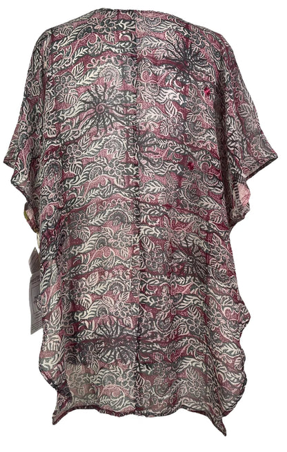 Florals and Paisleys Silk Waterfall Top