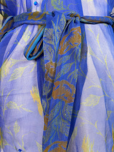 sariKNOTsari  PCH6901 Very Sheer Avatar Pure Silk Kimono-Sleeved Jacket with Belt