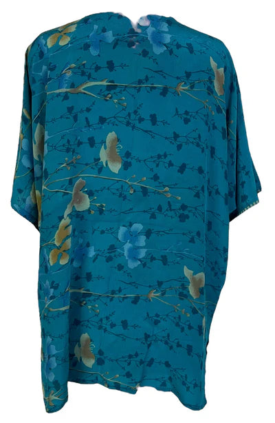 TREE BRANCH SILK KIMONO SLEEVED JACKET W BELT