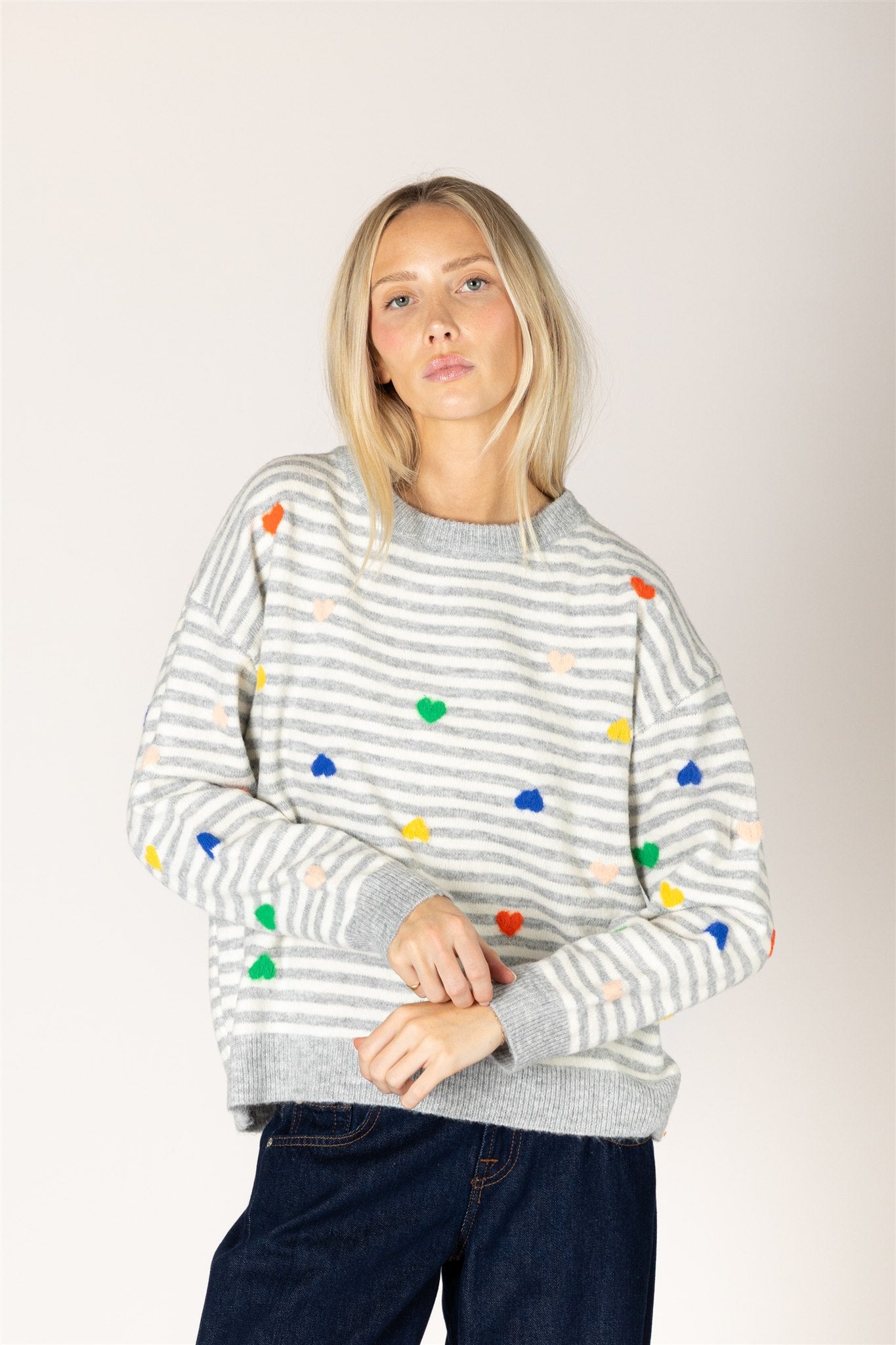 Heart Stripe Sweater