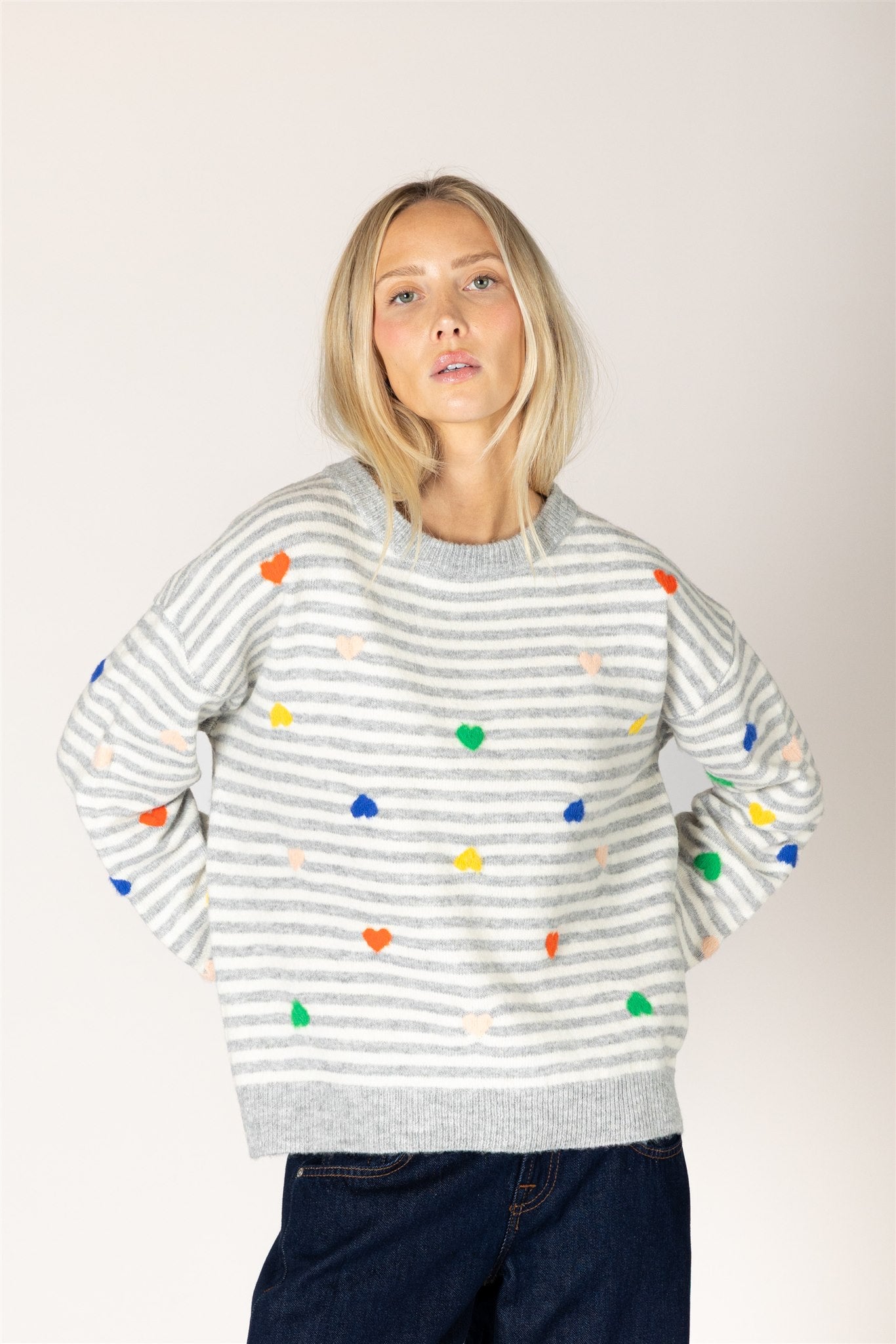 Heart Stripe Sweater