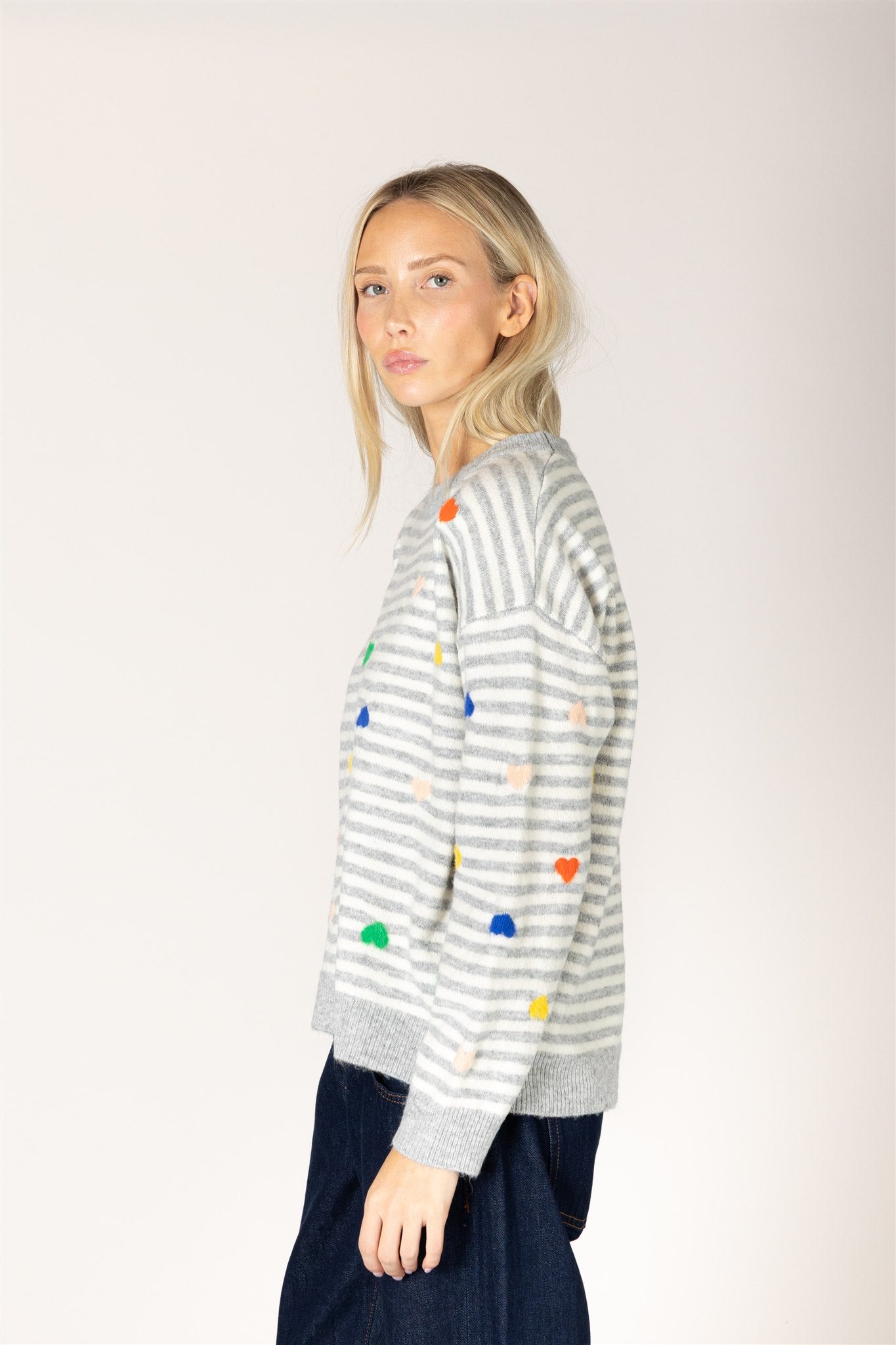 Heart Stripe Sweater