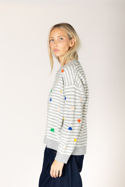 Heart Stripe Sweater